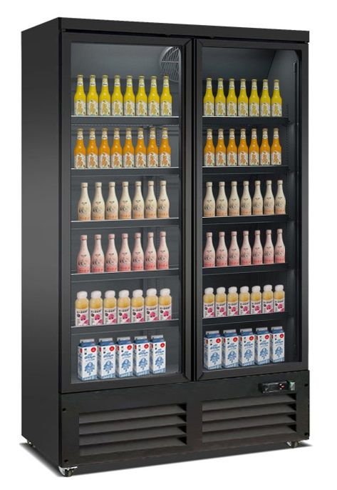 Armoire Negative 2 Portes En Verre Noir Ceb-1200F Bl