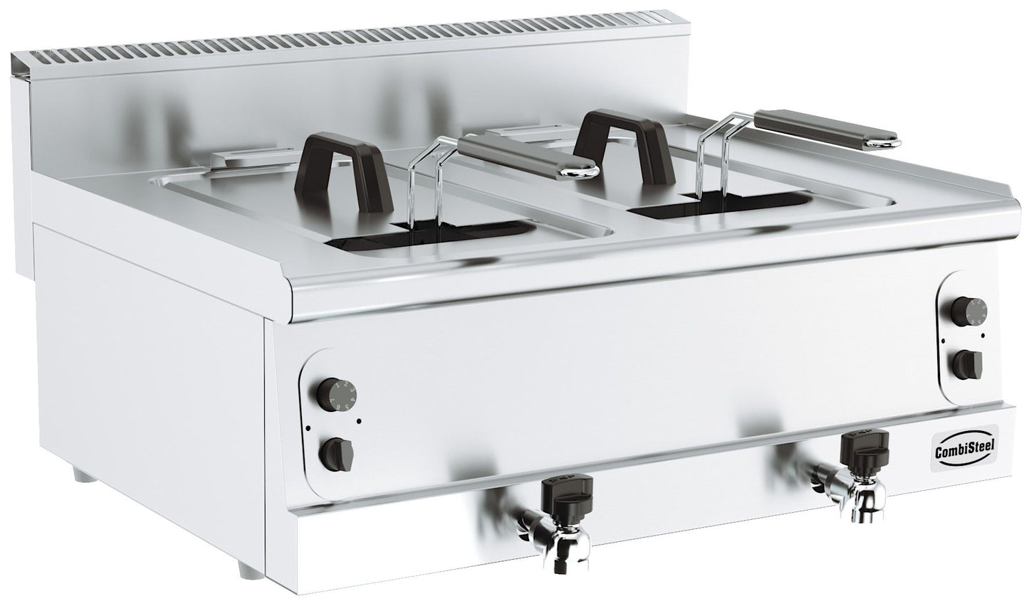 Pro 600 Friteuse A Gaz. 2X8L **Attion, Largeur 800Mm**
