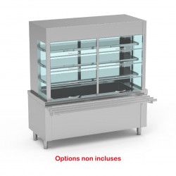 Meuble avec vitrine et cuve sans réserve SIVCN-160 - Self enfant - 4x GN1/1
