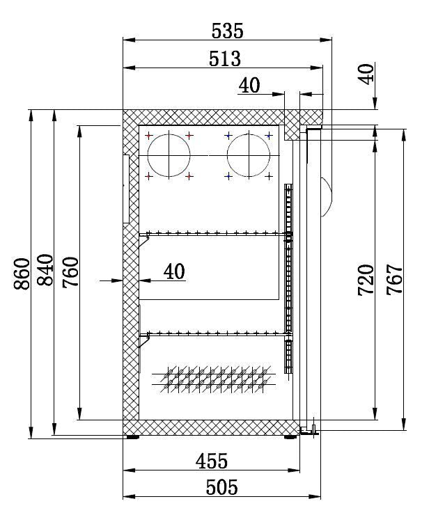 Arrière Bar Réfrigérée Noir 3 Portes L2002 - Combisteel 7450.0320