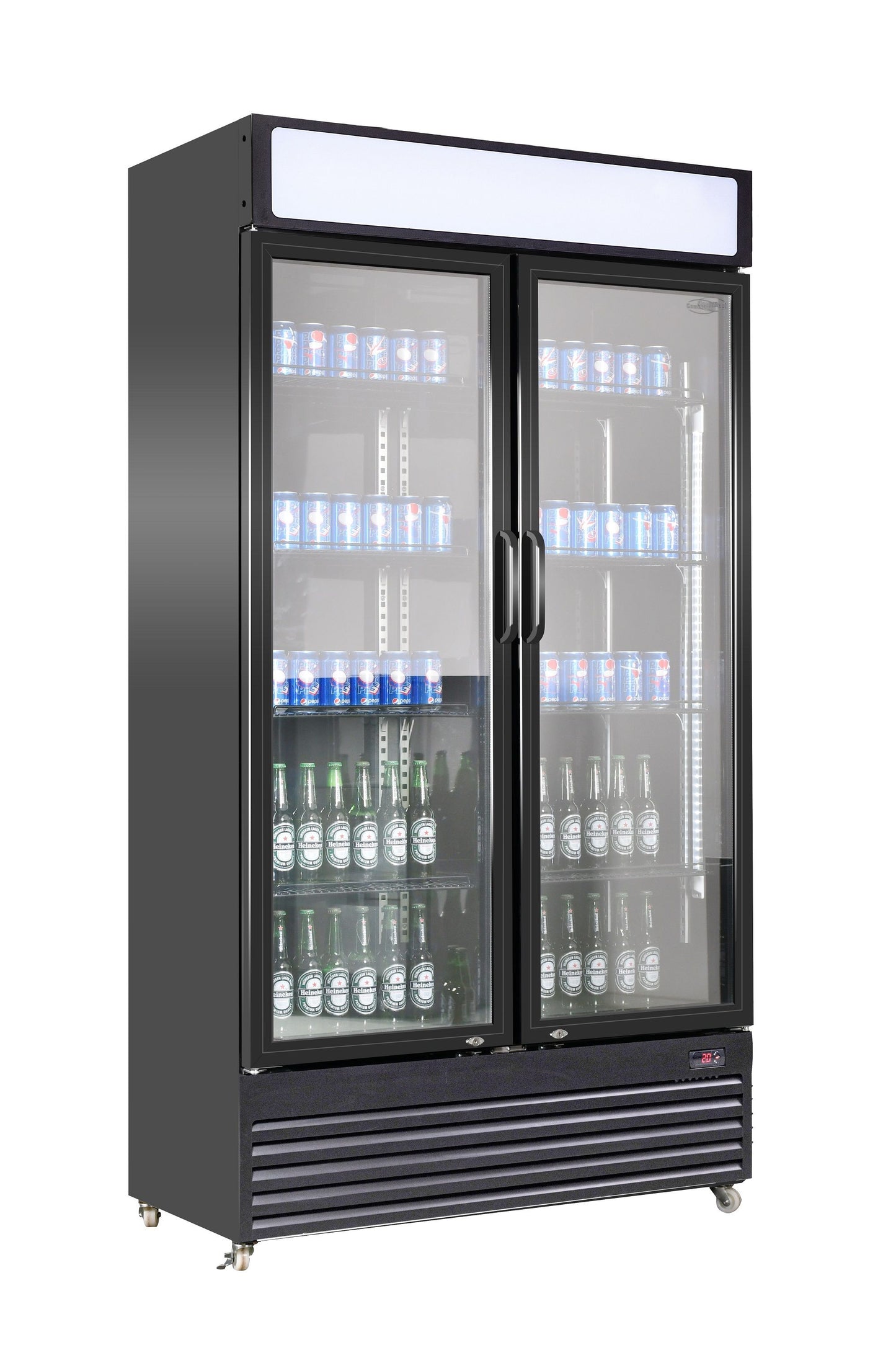 Armoire Positive 2 Portes En Verre Bez-780 Gd Noir
