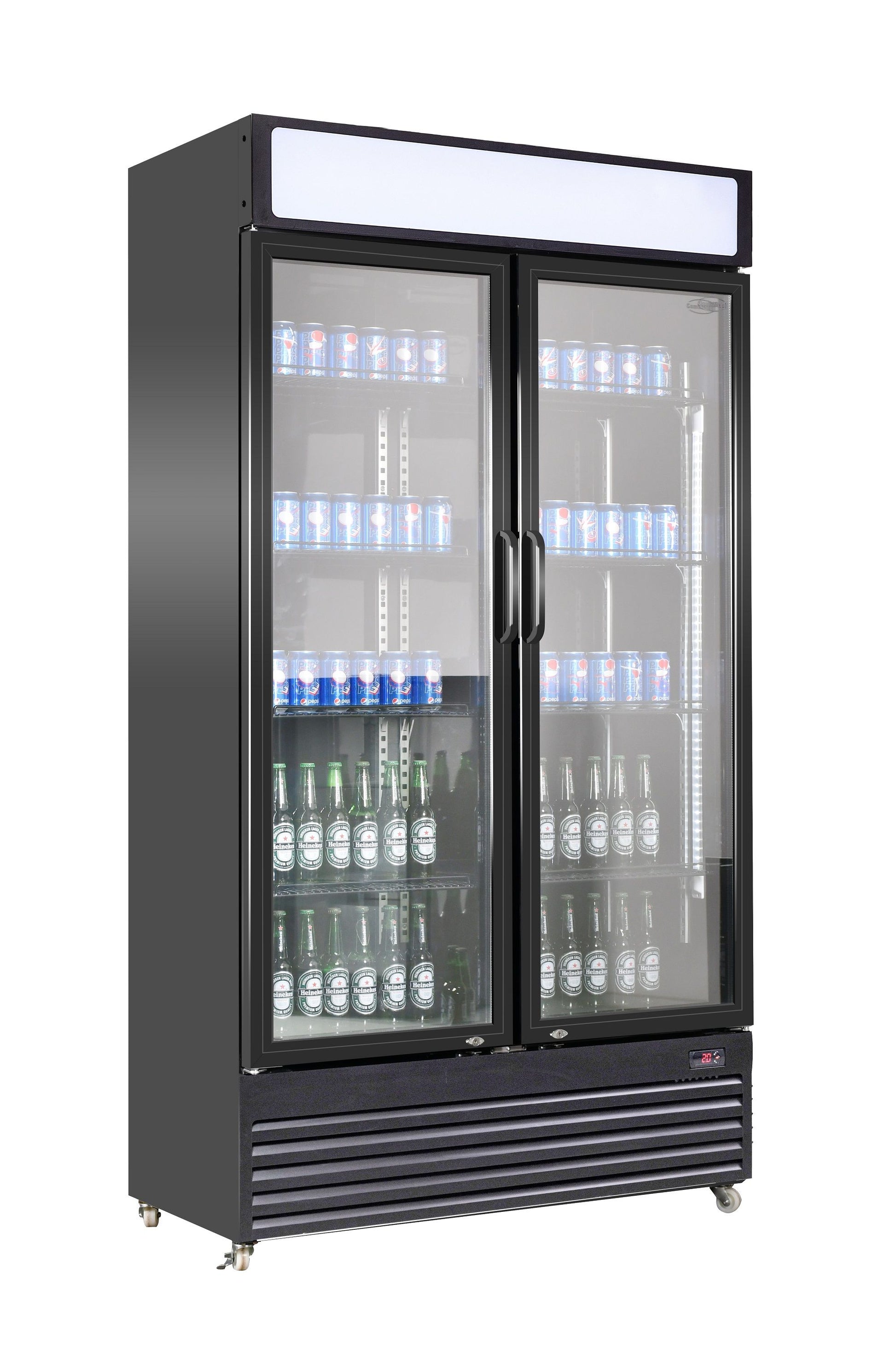 Armoire Positive 2 Portes En Verre Bez-780 Gd Noir