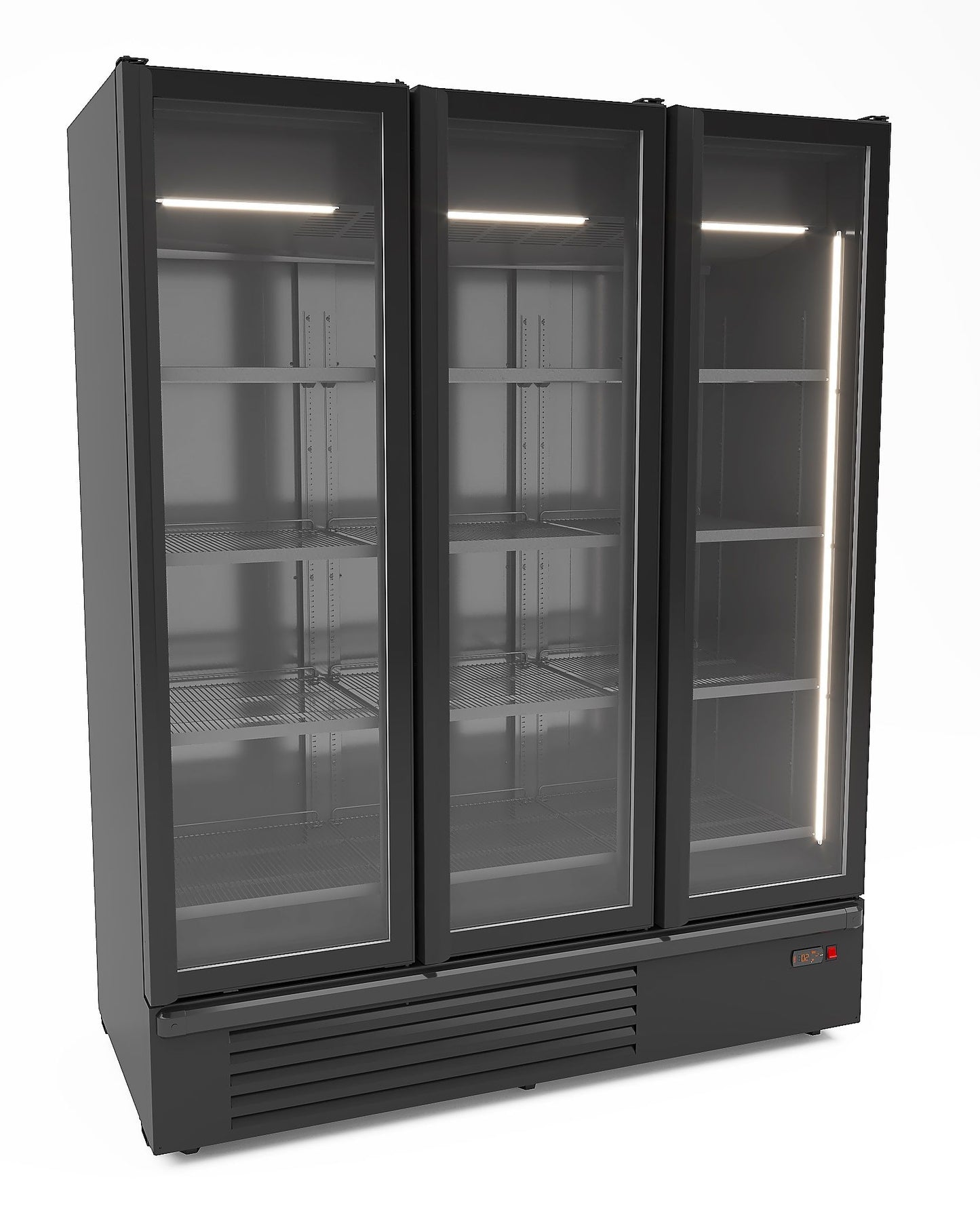 Armoire Positive 3 Portes En Verre Noir 1555L