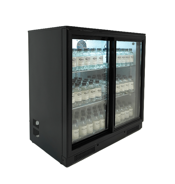 Arrière Bar Réfrigérée Noir 2 Portes Coulissantes L900 - Combisteel 7455.1315