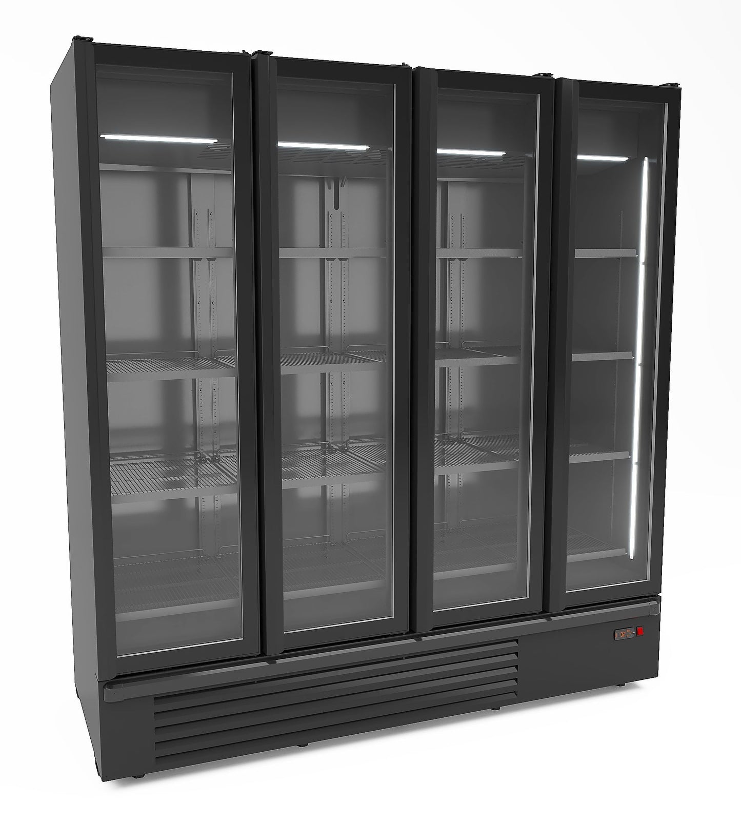 Armoire Positive 4 Portes En Verre Noir 1850L