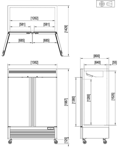 Armoire Réfrigérée Négative 2 Portes Vitrées - Gamme Américaine