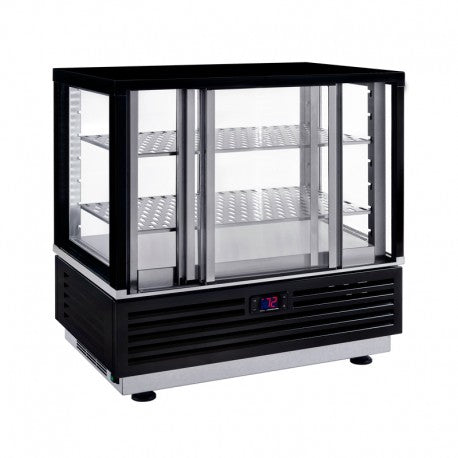 Vitrine chauffante de comptoir - 60 L - Noire - VC600N